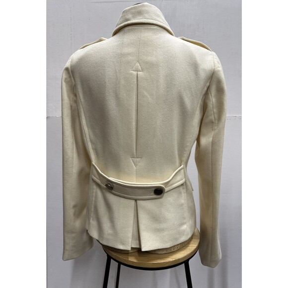 J. CREW women size 8 beige jacket double breasted waist wool ooat - Picture 2 of 16